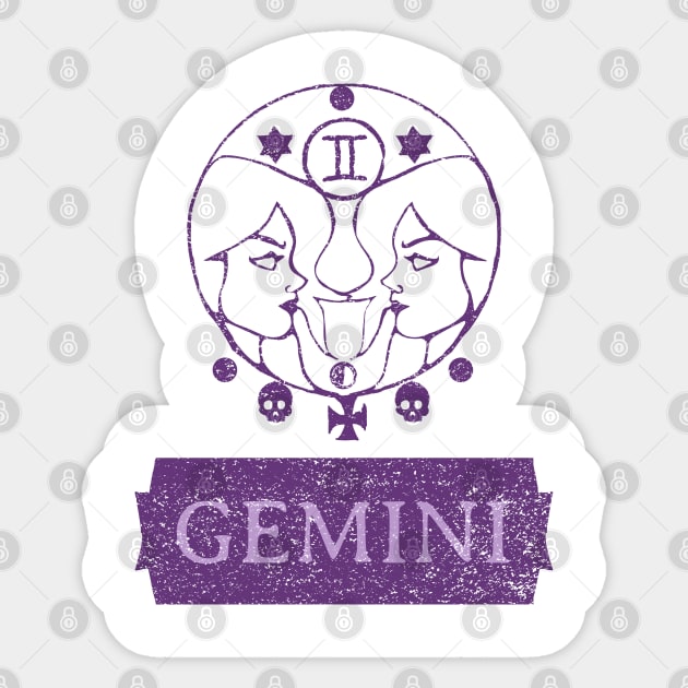 Gemini Zodiac sign Sticker by Creativity Apparel